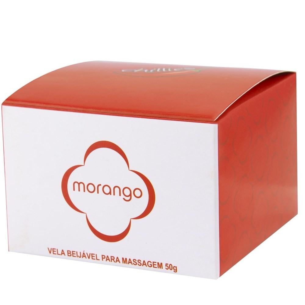 Vela para Massagem Beijável Morango 50 g - Chillies