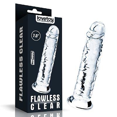Pênis Realistico feito em Jelly 18cm x 3,5 - Flawless Clear Lovetoy 7.0