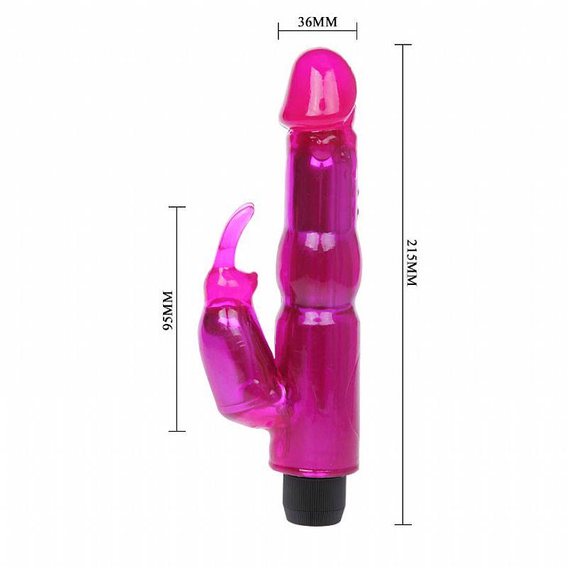 Vibrador em Jelly Naughty Bunny Duplo Motor - Ultra Potente - 18 cm
