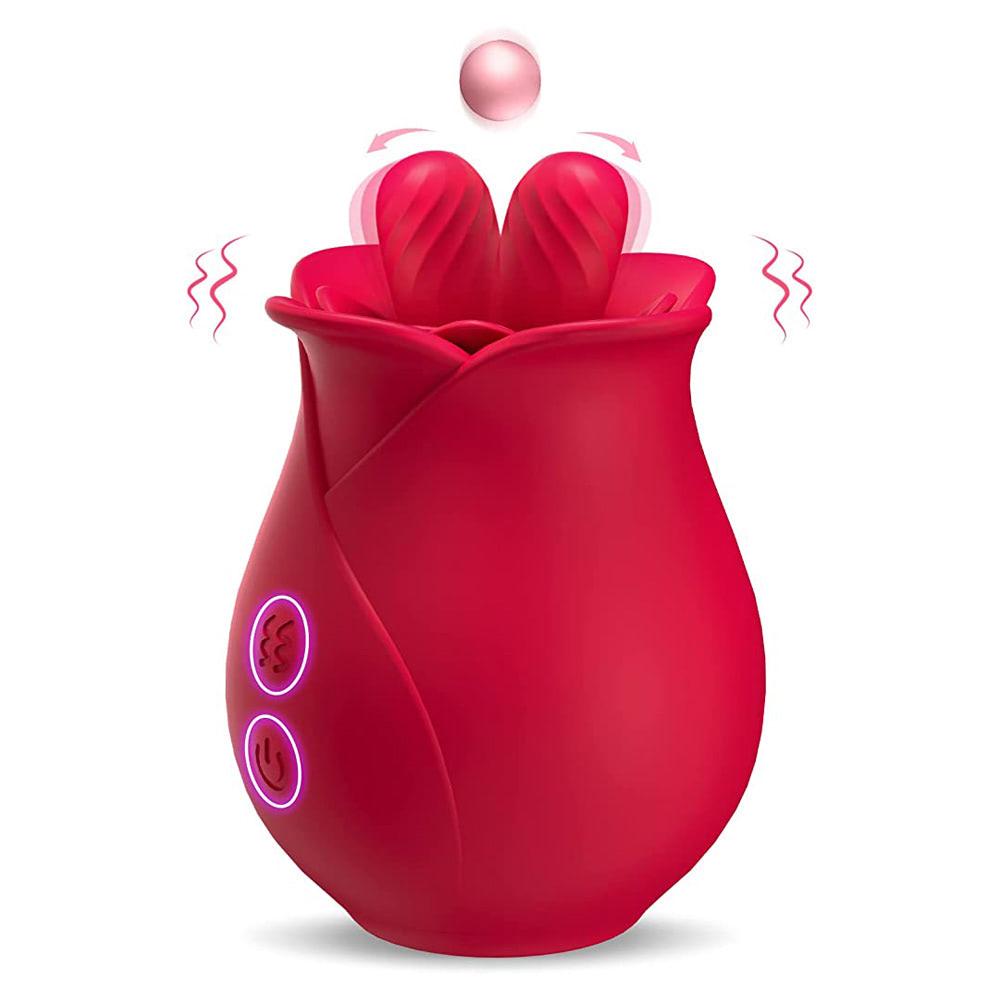 Estimulador Clitoriano em formato de rosa com 10 modos de vibração e 10 movimentos de vai e vem - YOUVIBE